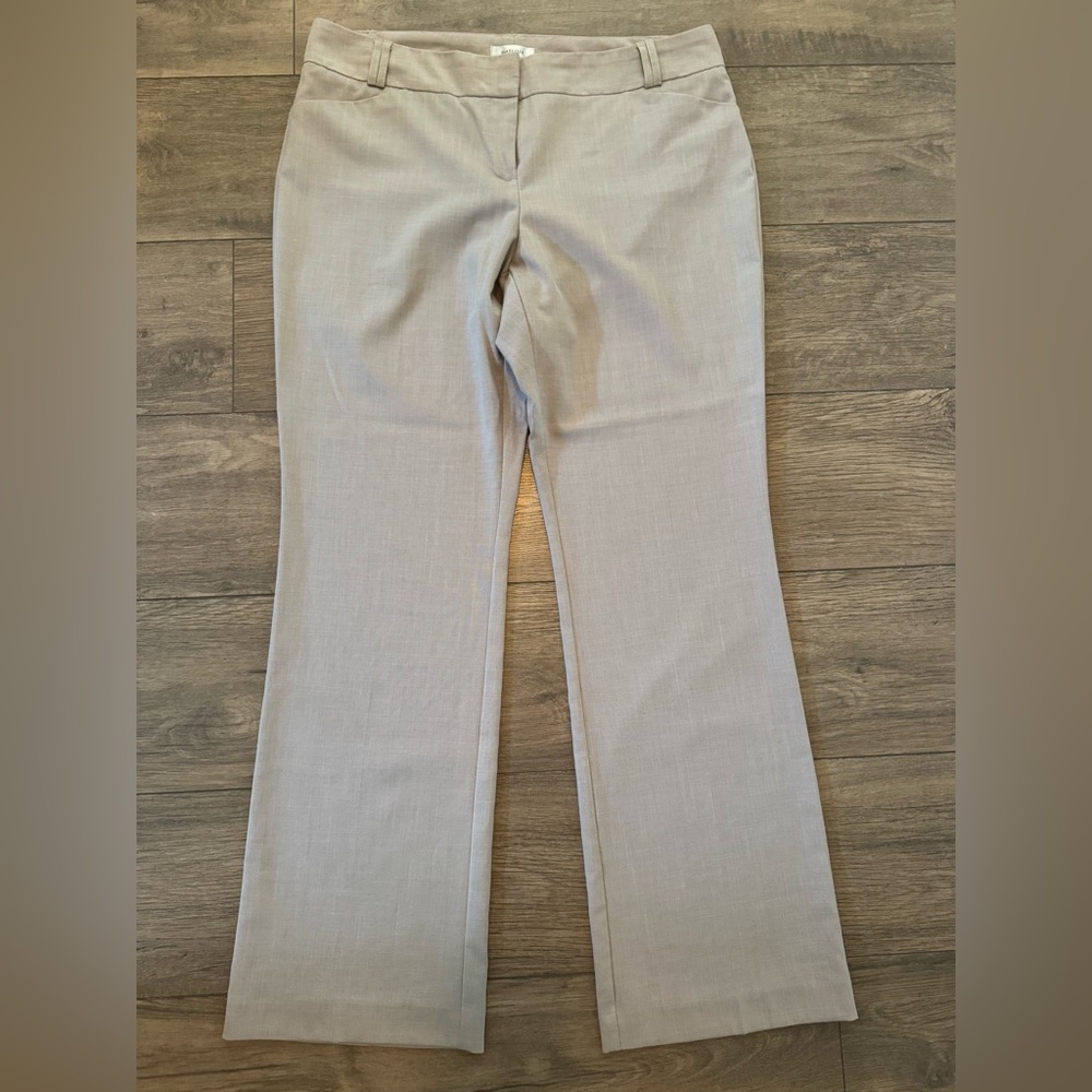 Van Heusen Womens Trouser Career Pants, Size 12 Beige Stretch Extensible